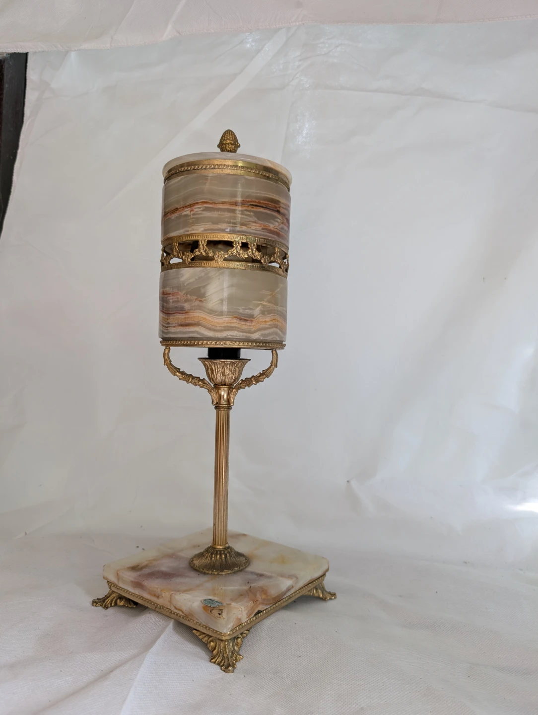 ⚽Vintage Onyx and Brass Table Lamp