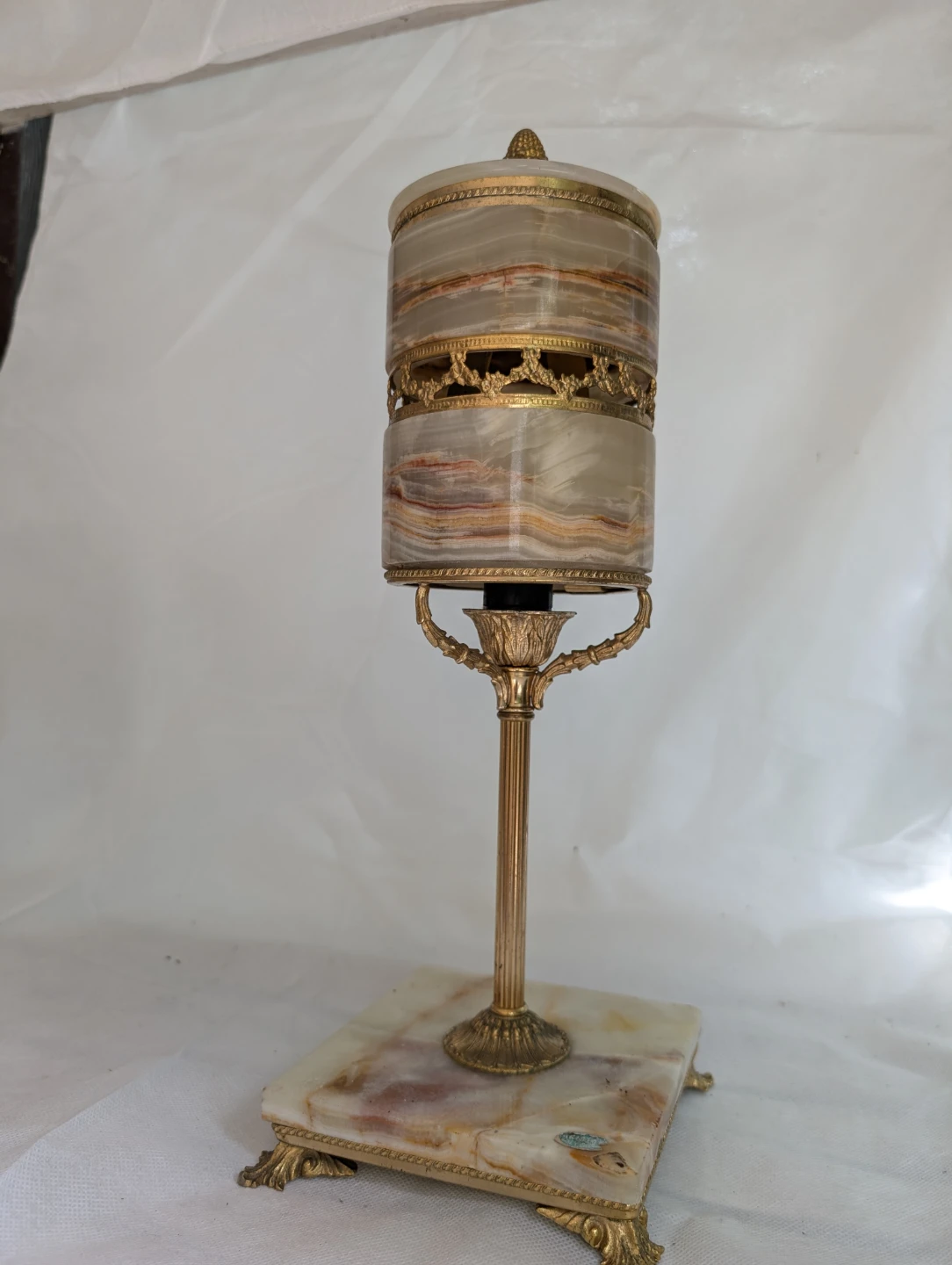 ⚽Vintage Onyx and Brass Table Lamp - photo 3