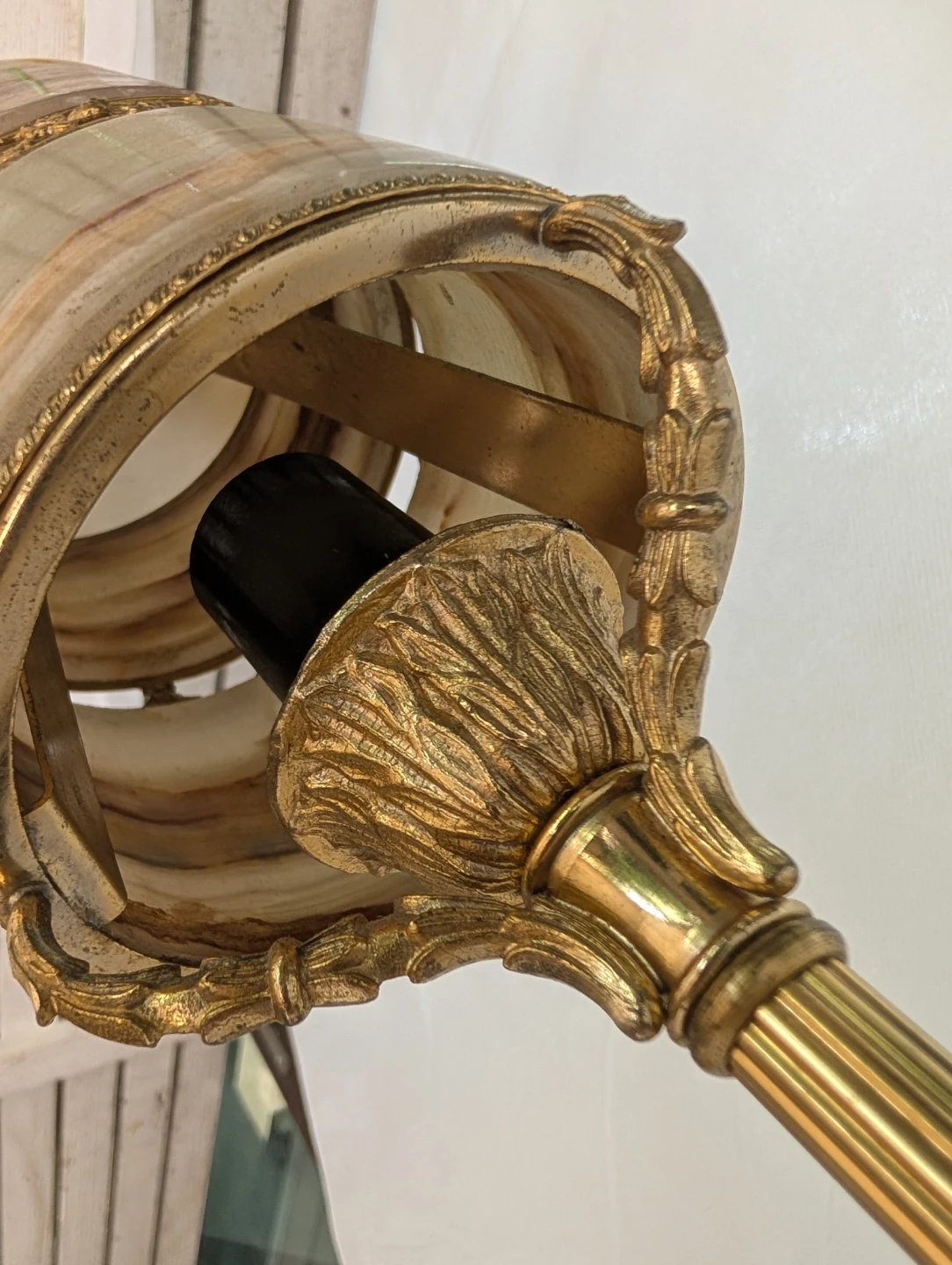 ⚽Vintage Onyx and Brass Table Lamp - photo 4