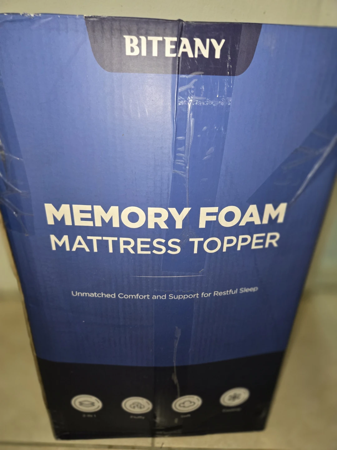 Biteany Memory Foam Mattress Topper - Queen