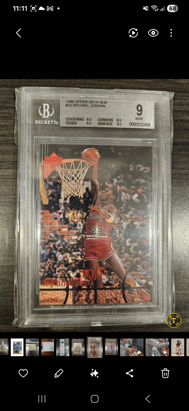 Michael Jordan 1986 Star #10 The Future BGS 9 Card
