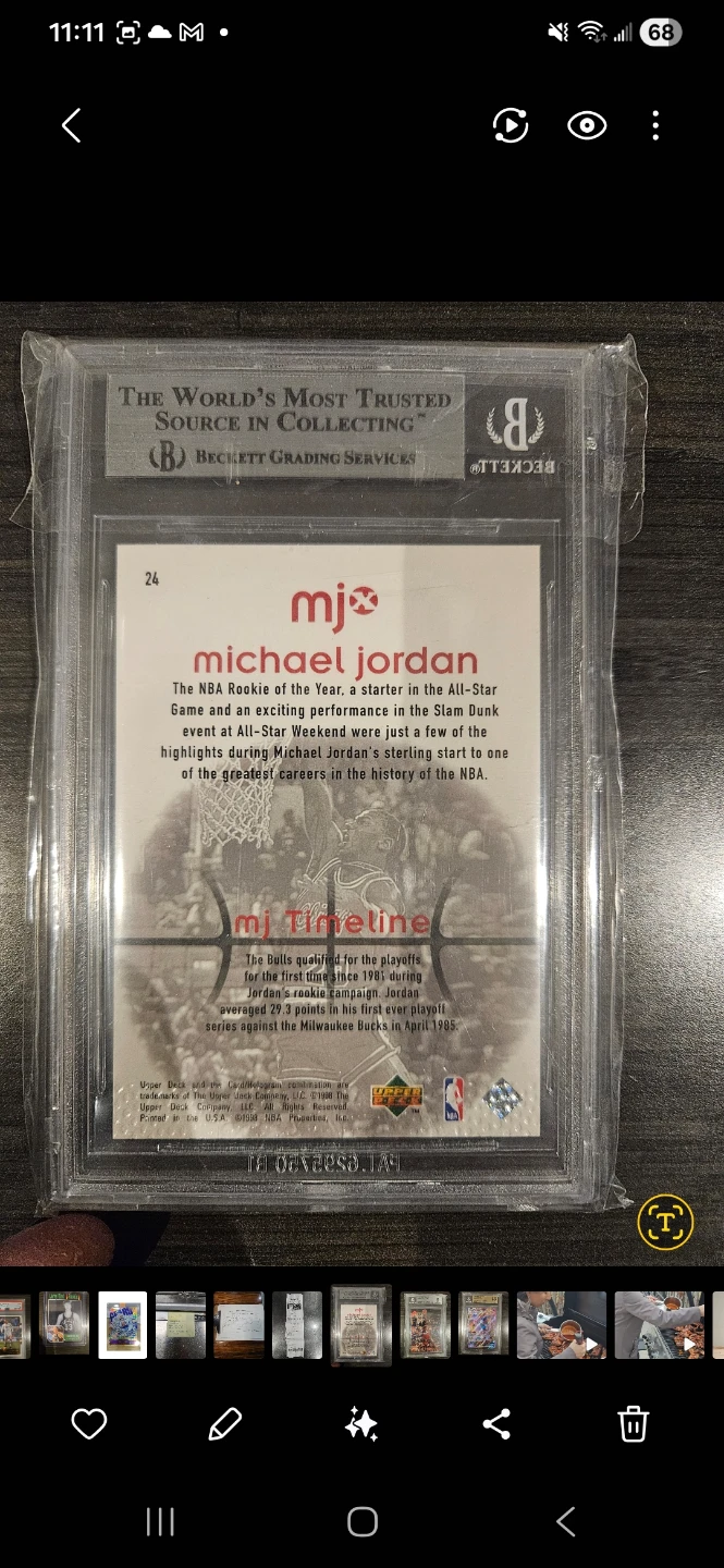 Michael Jordan 1986 Star #10 The Future BGS 9 Card - photo 2