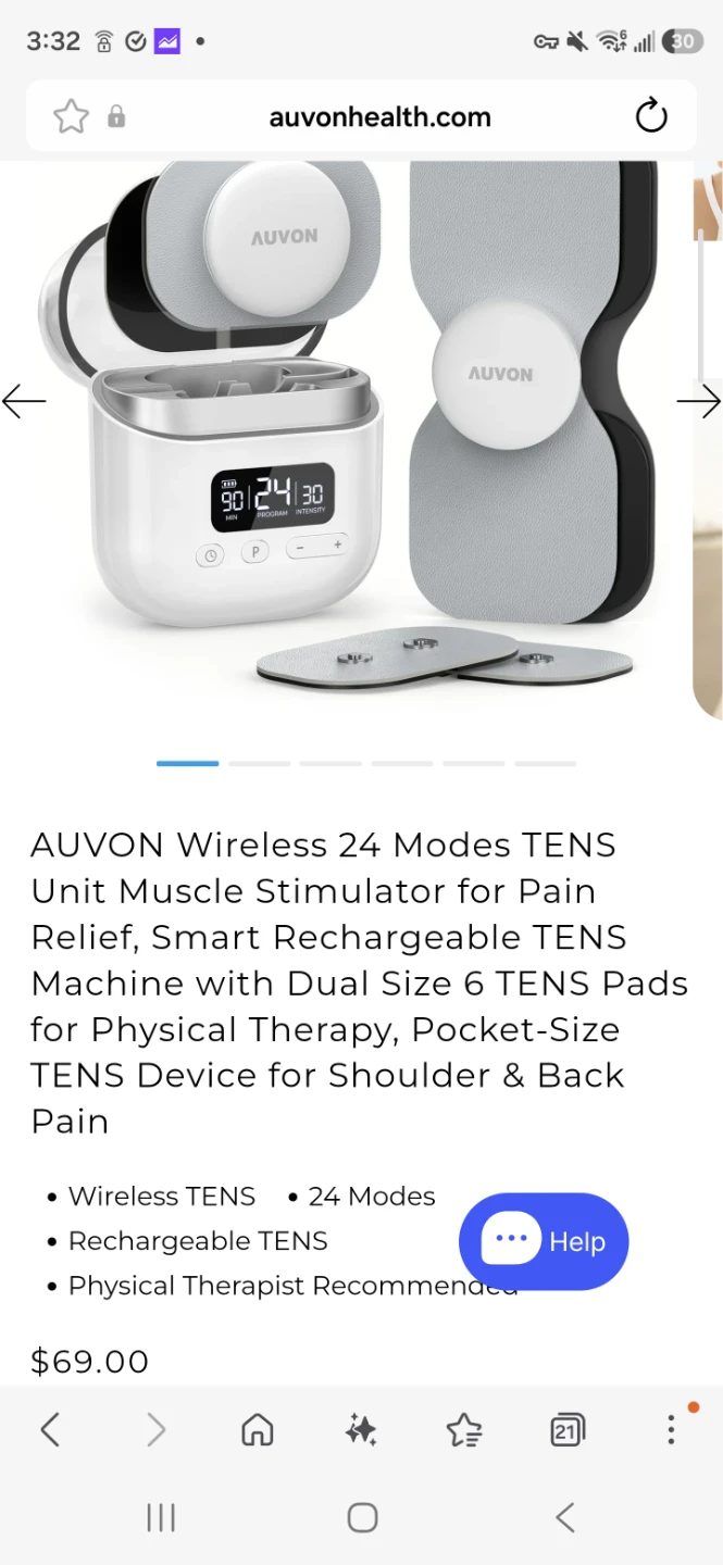 AUVON Nerve Muscle Stimulator 24 Modes TENS Unit