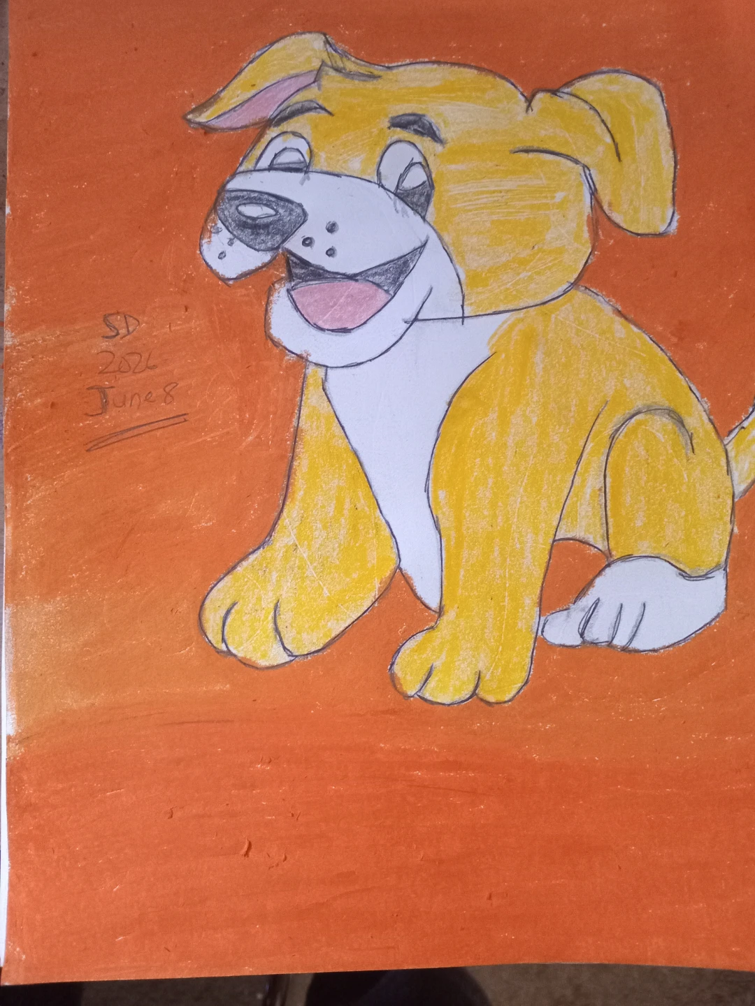 Yellow Dog Orange Background by Cartoonist Sherwin - photo 5