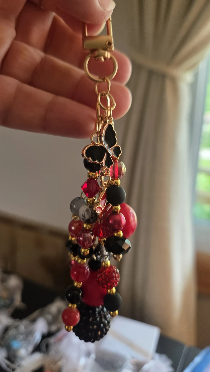 Beaded Butterfly Charm Keychain - photo 2