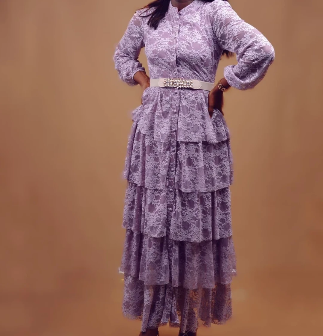 Reina Line lavender lace Dress