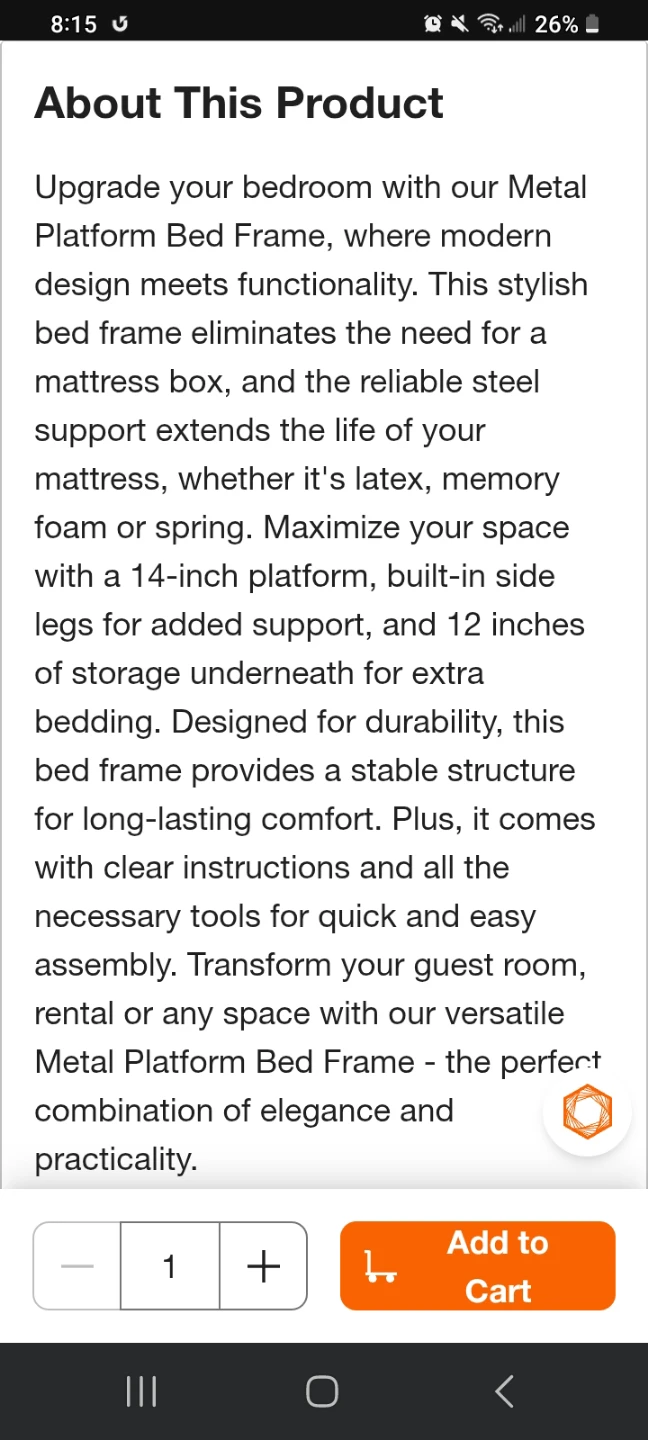 Full Size Steel Bedframe - photo 4