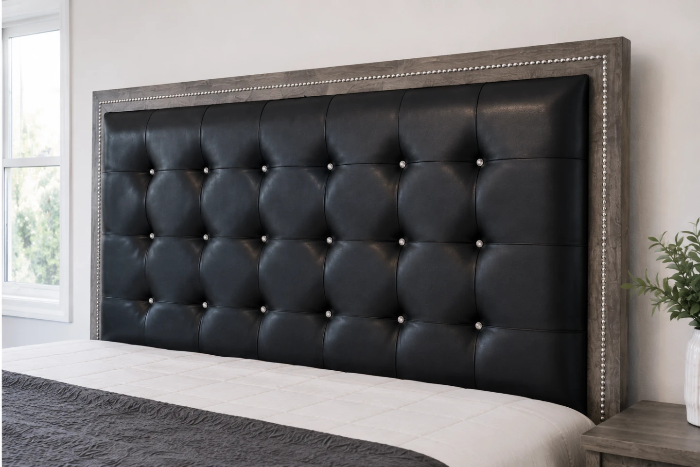 King Size Tufted Headboard & Footboard Bed Frame - photo 2