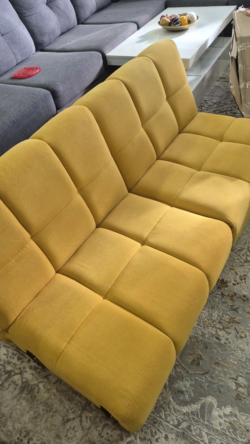 Yellow Tufted Sofa Bed