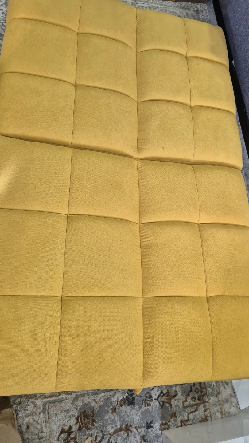 Yellow Tufted Sofa Bed - photo 5