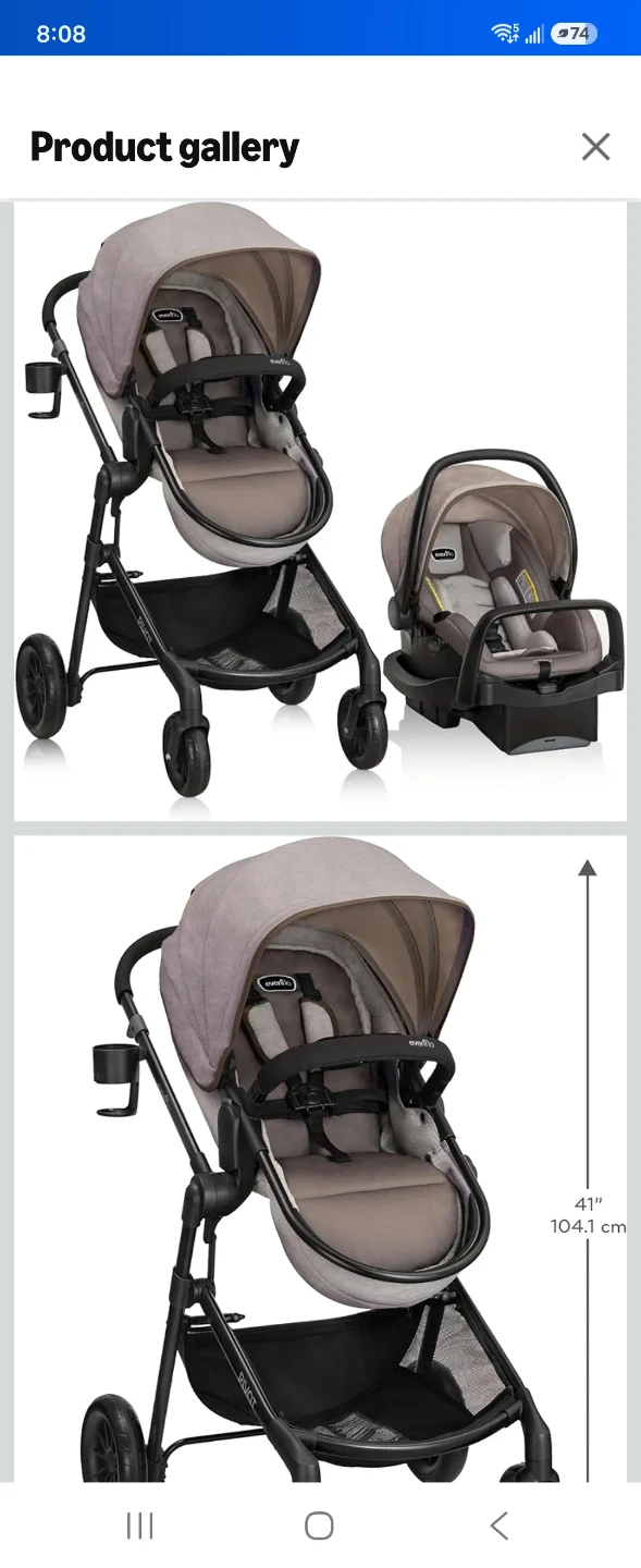 Evenflo Pivot Modular Travel System with LiteMax Infant Car Seat
