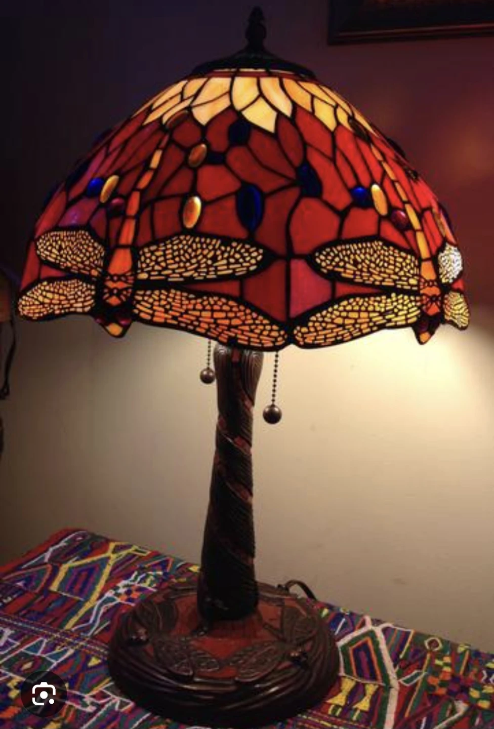 Tiffany Style Dragonfly Stained Glass Table Lamp ⚽️