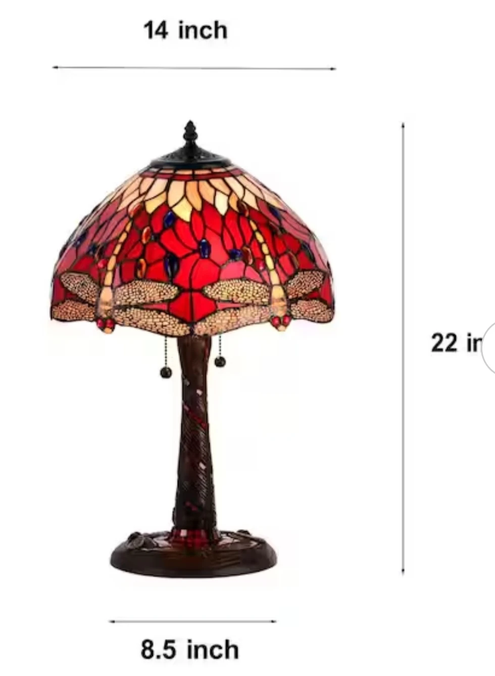 Tiffany Style Dragonfly Stained Glass Table Lamp ⚽️ - photo 2
