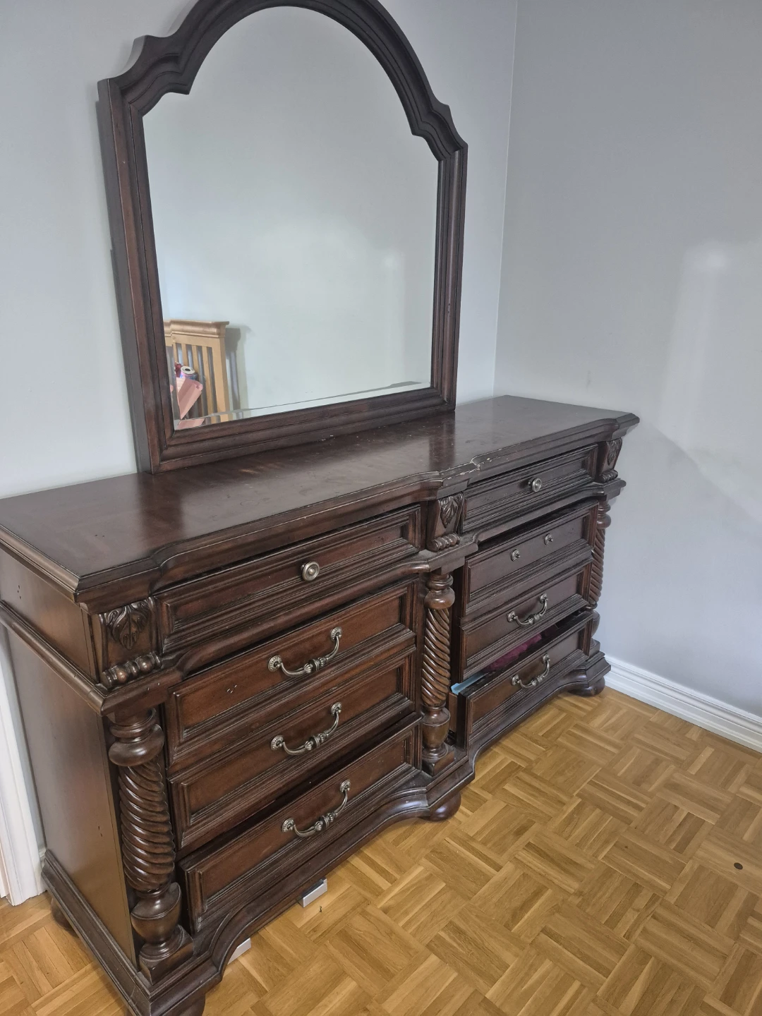 Dark Wood Dresser with Mirror - photo 3