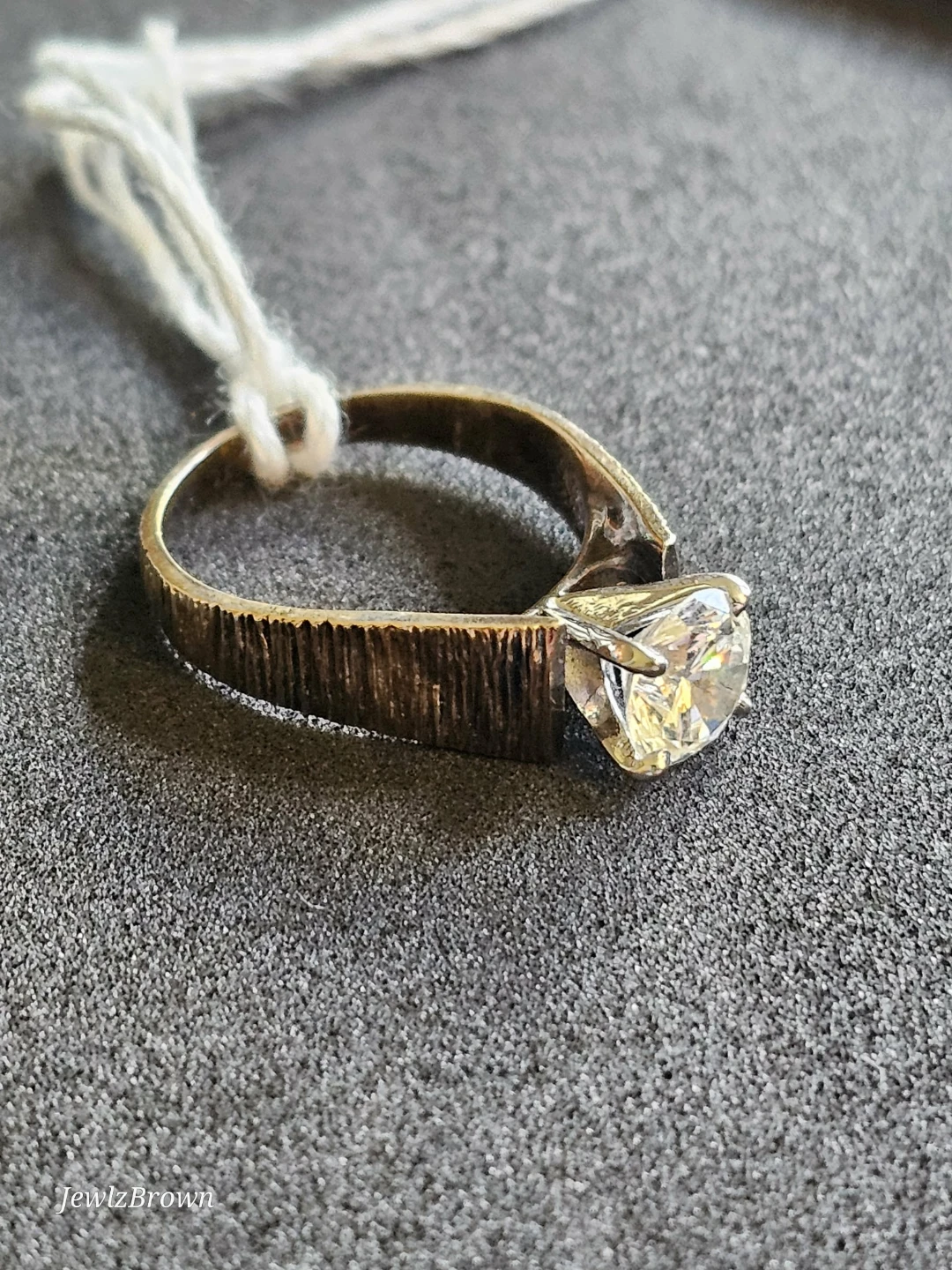 Vintage Sterling Silver Modernist Solitaire Ring