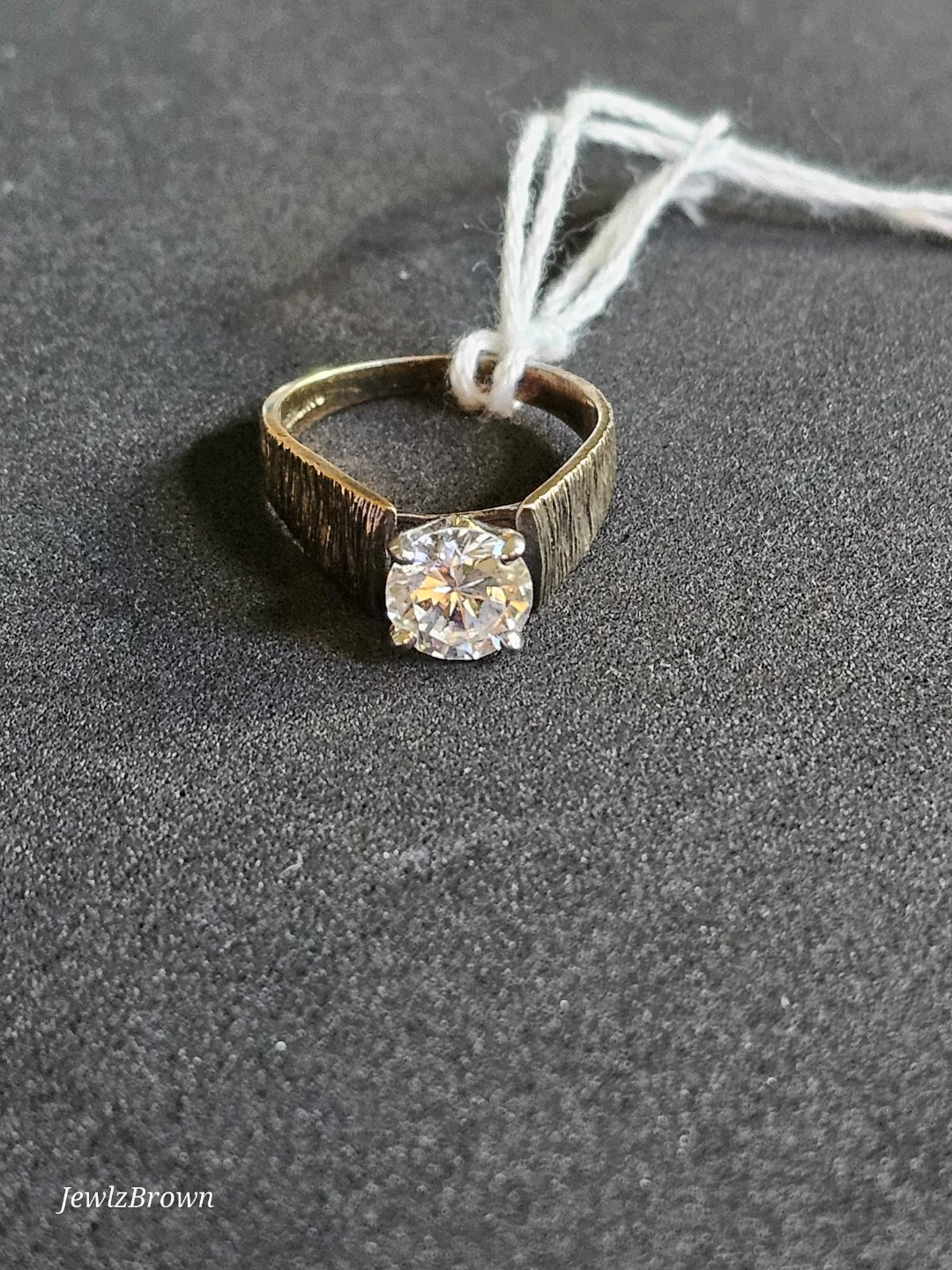 Vintage Sterling Silver Modernist Solitaire Ring - photo 2