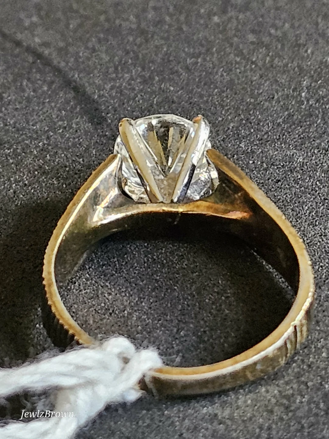Vintage Sterling Silver Modernist Solitaire Ring - photo 3