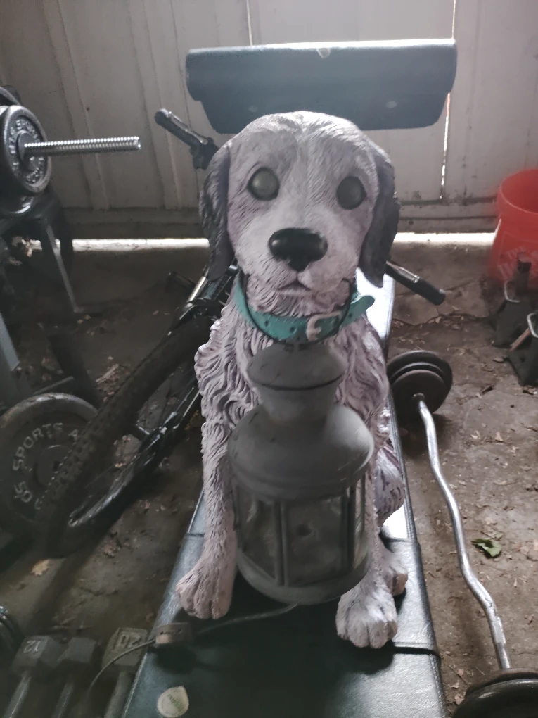 Dog with Lantern Statue
