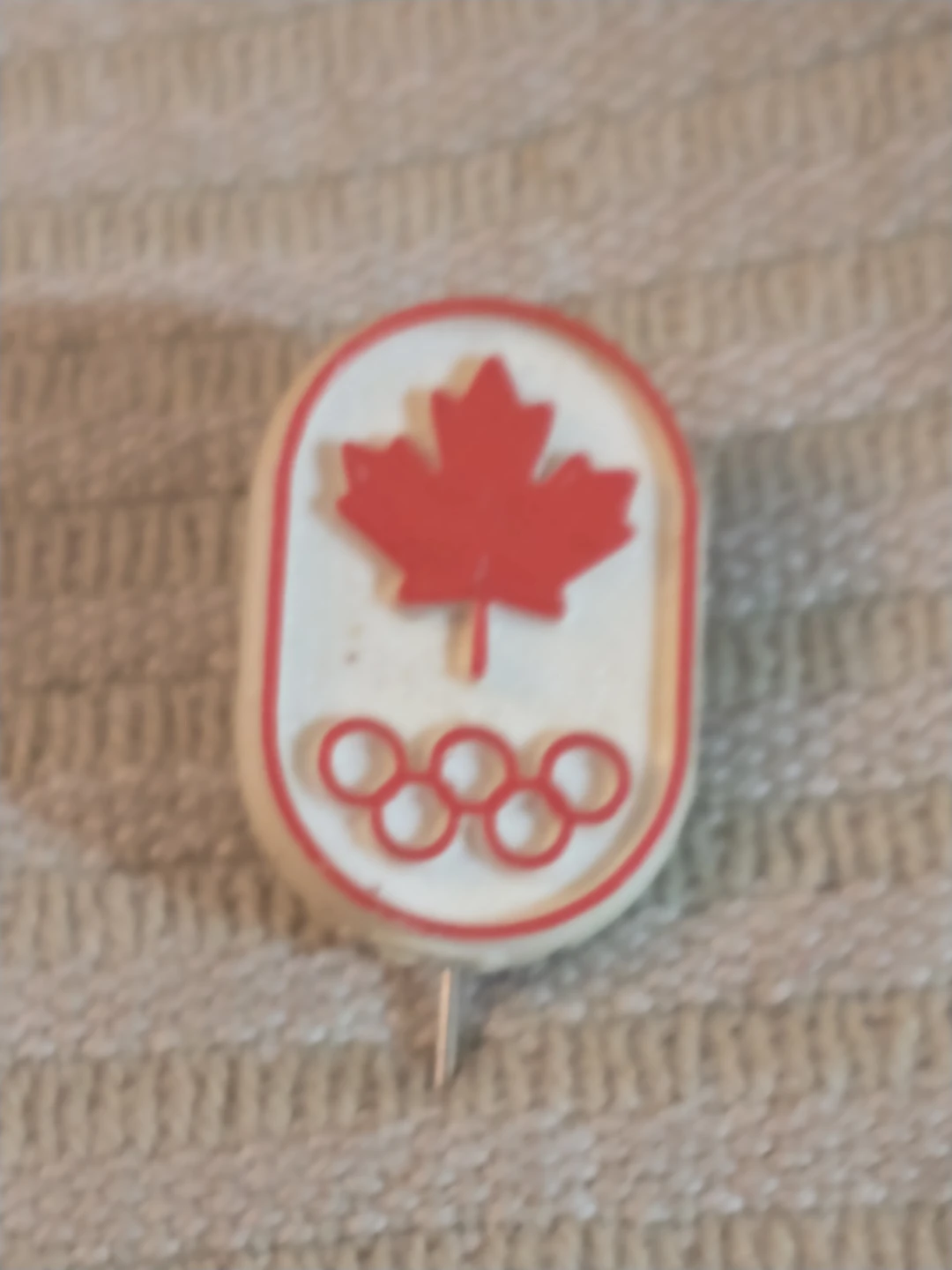 Nice 1976 Canadian Olympic pin, plastic - half century old!