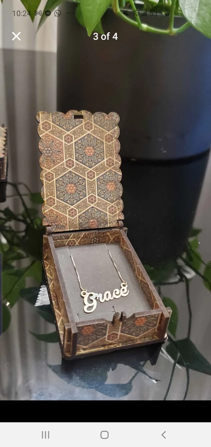 Grace name real silver necklace with box - photo 2