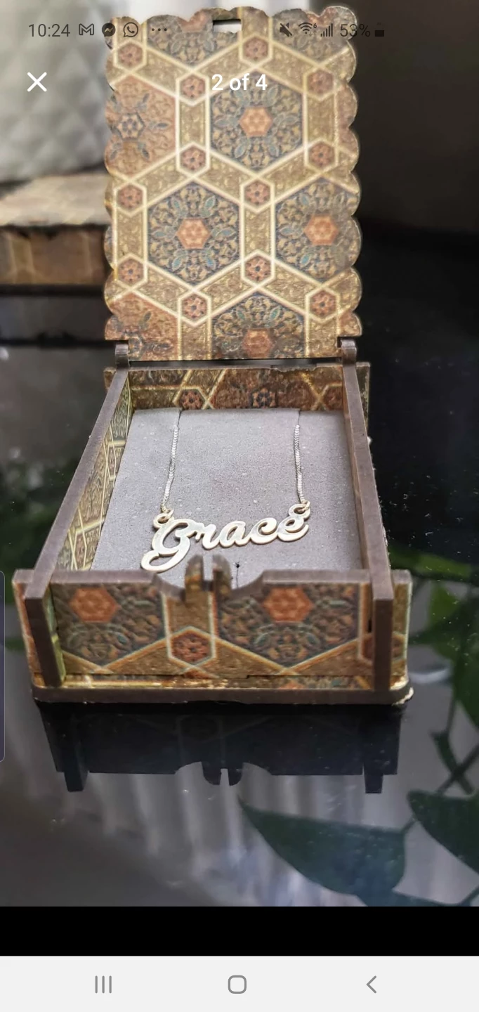 Grace name real silver necklace with box - photo 4