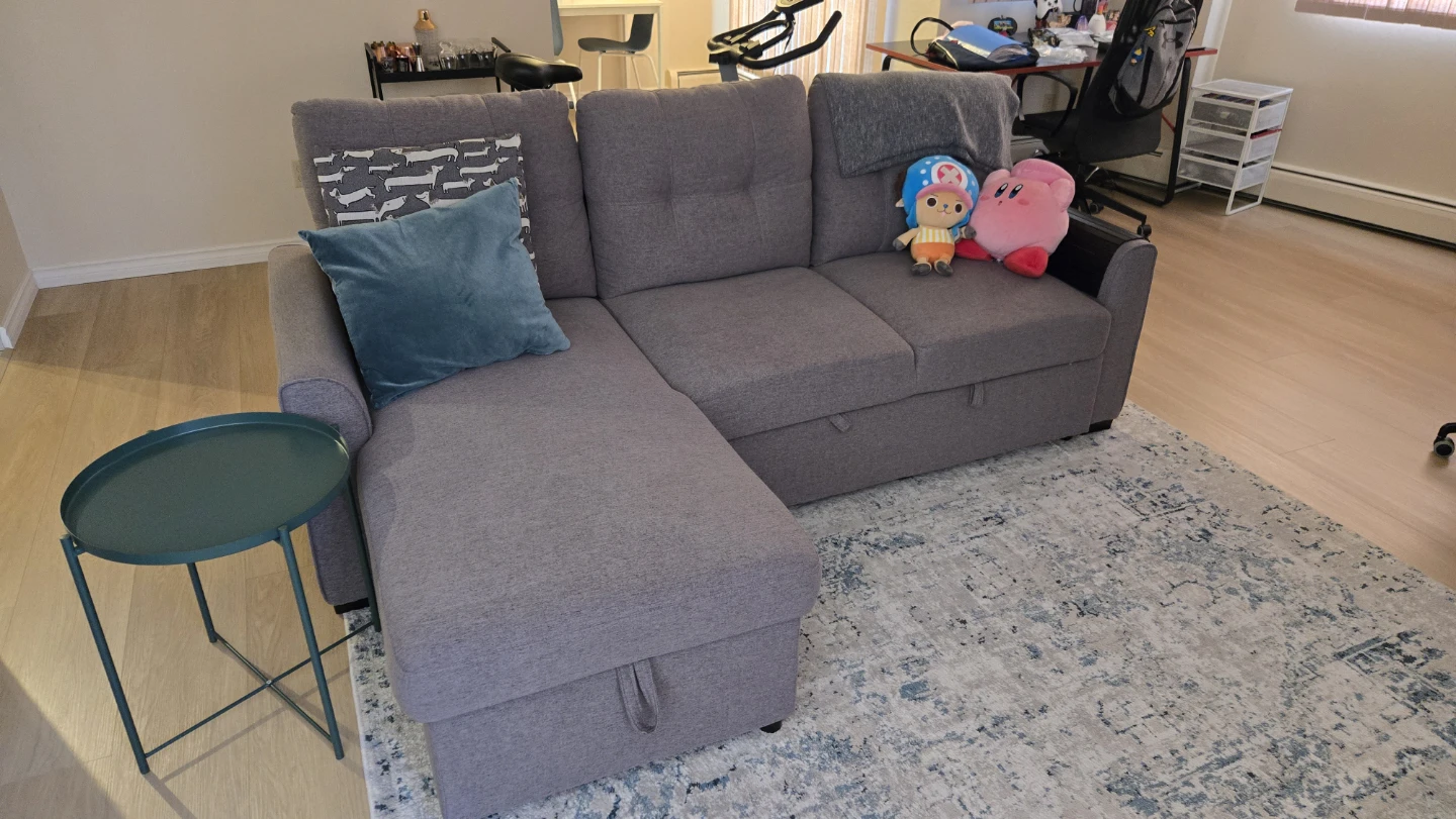 Grey Sectional Sofa with Storage - photo 3