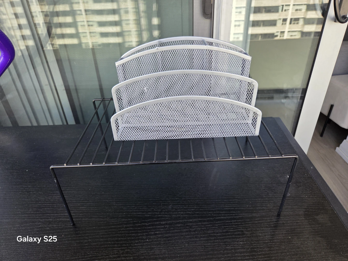 Mesh Desk Organizer Shelf with Letter Sorter