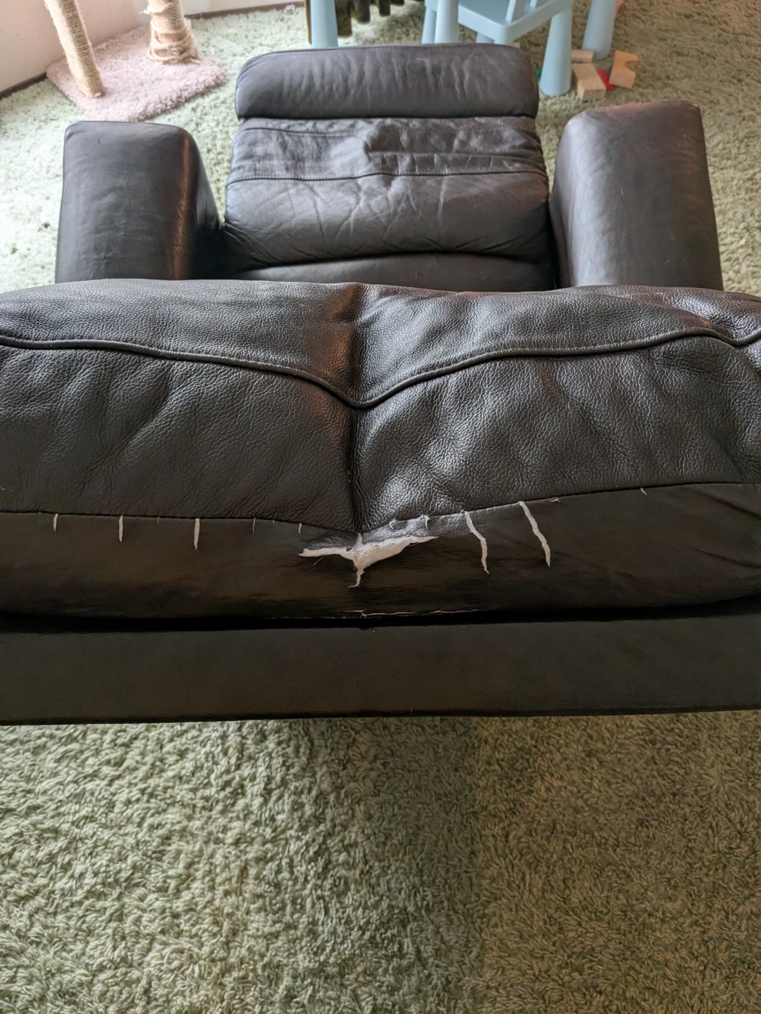 Brown Leather Sofa and Recliner Glider Set - photo 5