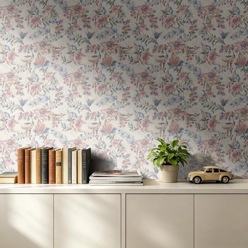 Vintage Floral Peel and Stick Canvas Wallpaper ⚽ - photo 3