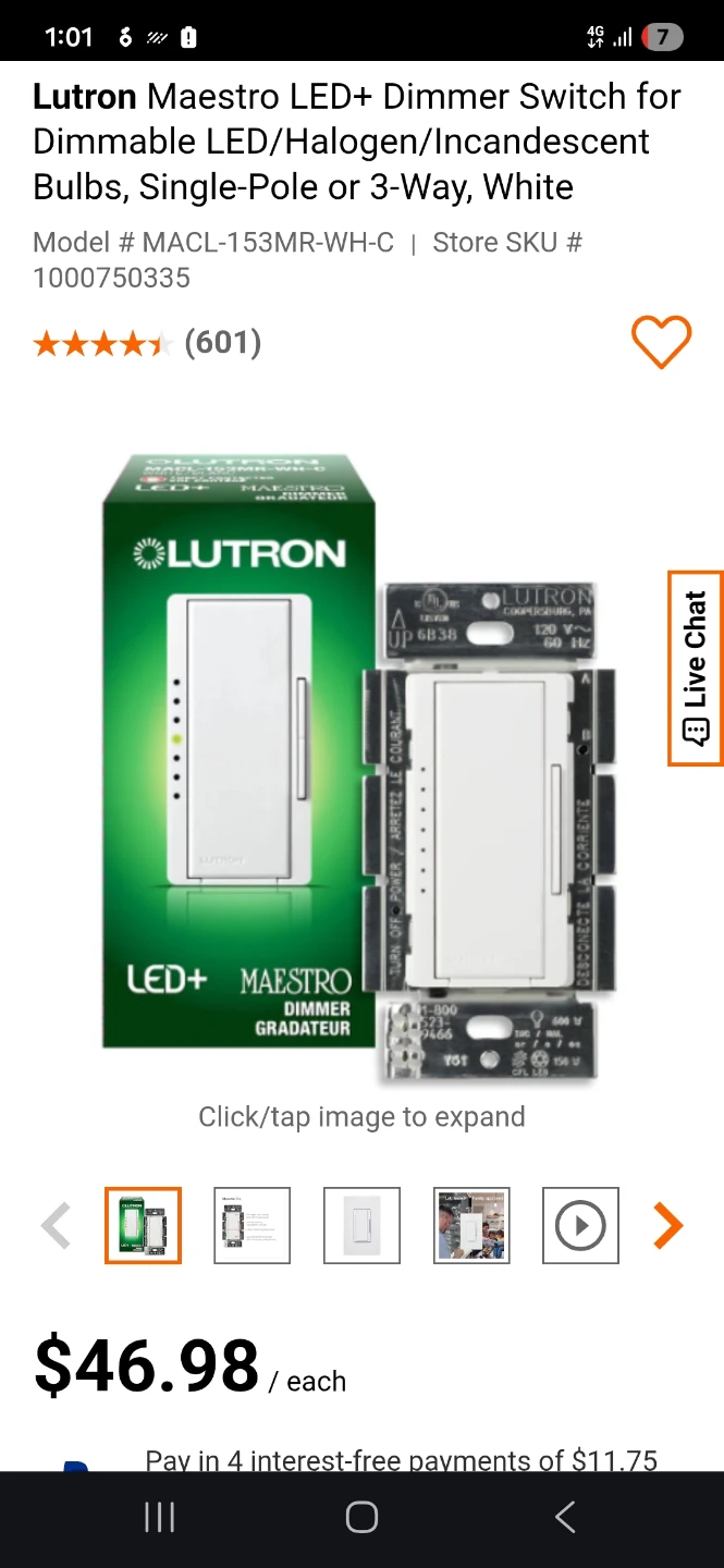 Lutron Maestro LED+ Dimmer Switch
