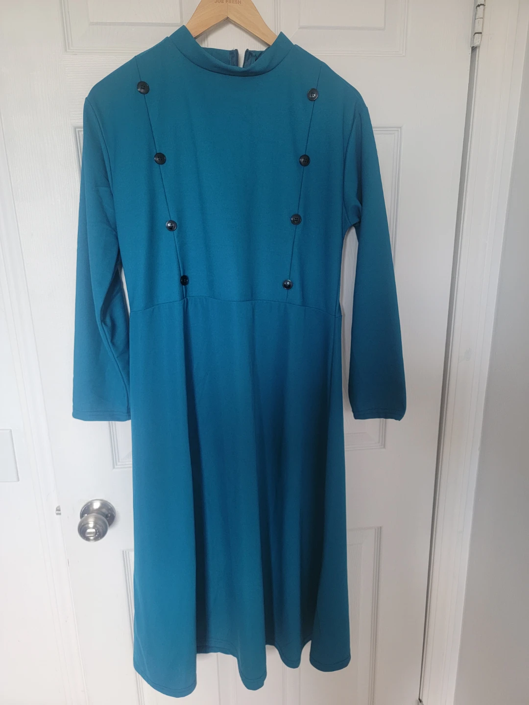 Teal Button Detail Dress