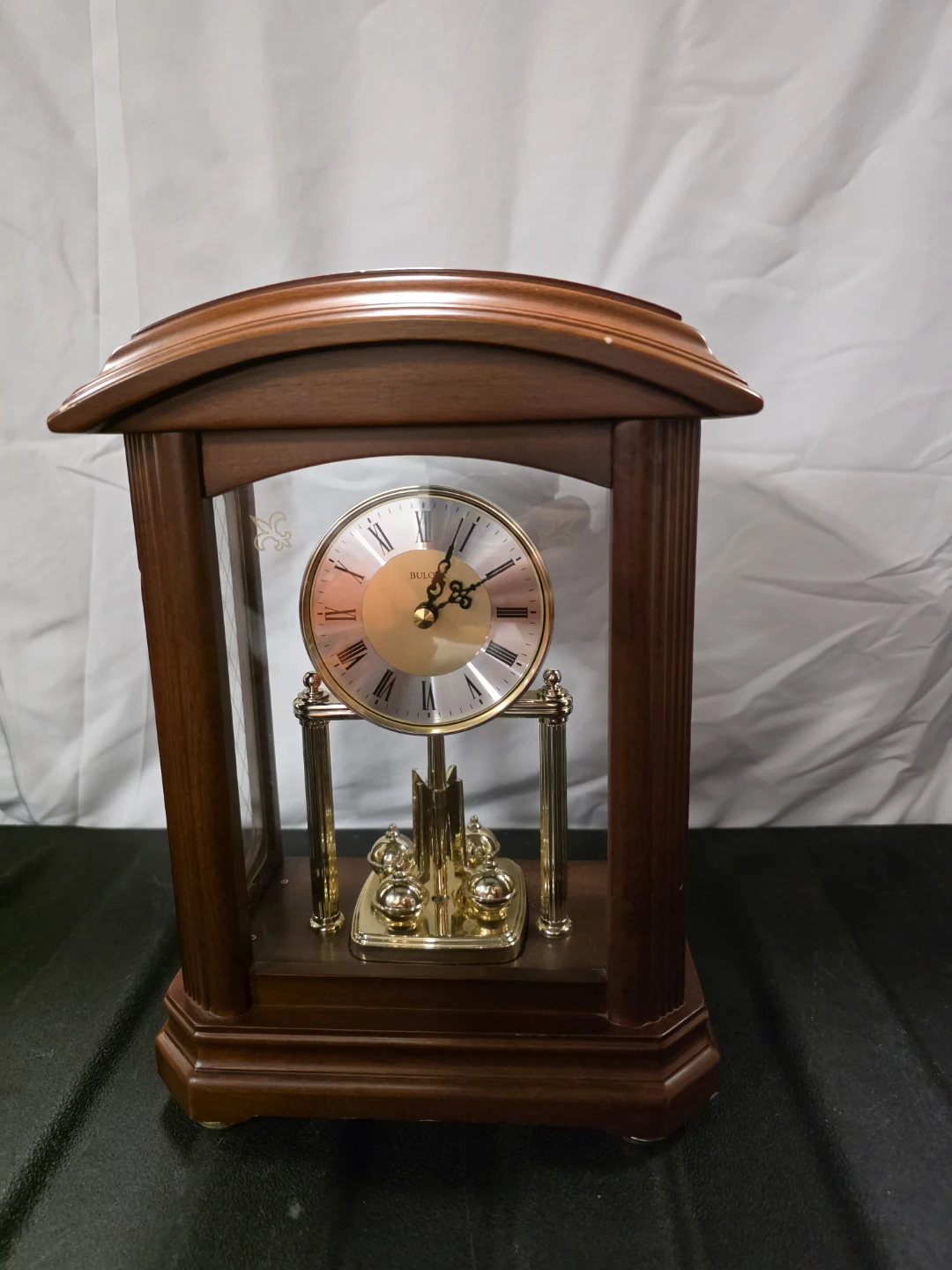 Bulova Wooden Mantel Clock with Pendulum