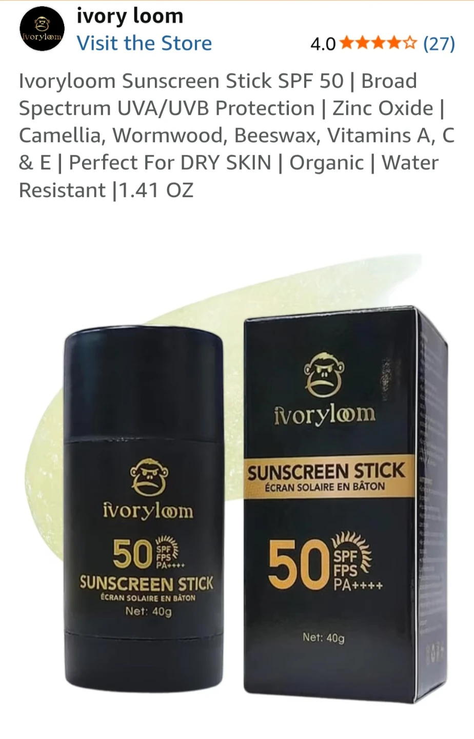 Ivory Loom Sunscreen Stick SPF 50 - 1.41 OZ - photo 2
