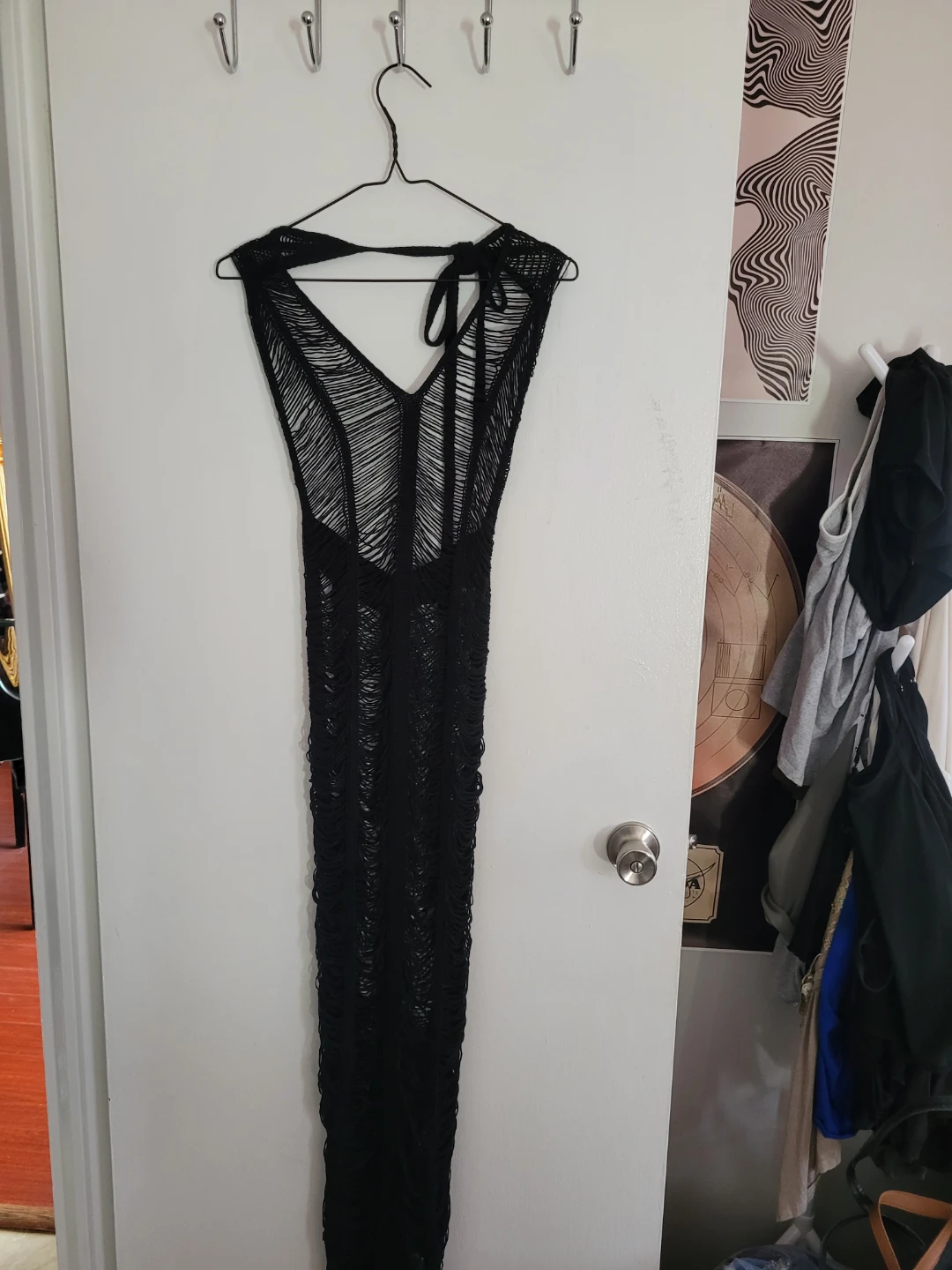 Black Crochet Maxi Dress