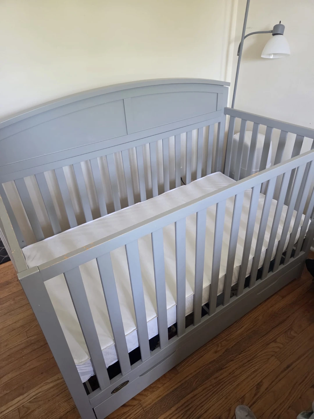 Grey Crib with Storage Drawer - photo 2