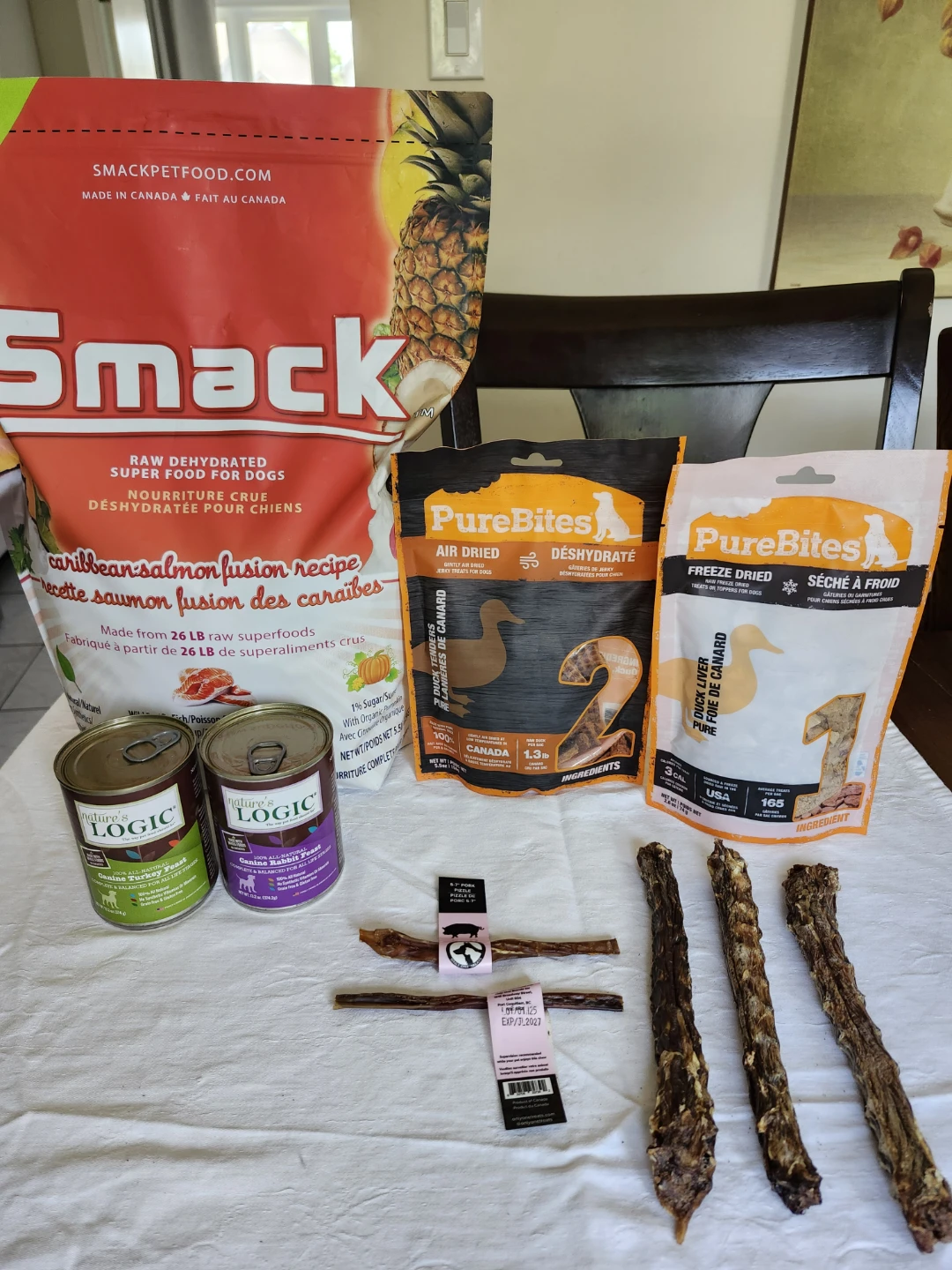 Natural Dog food/treats Smack, Purebites, Nature's Logic