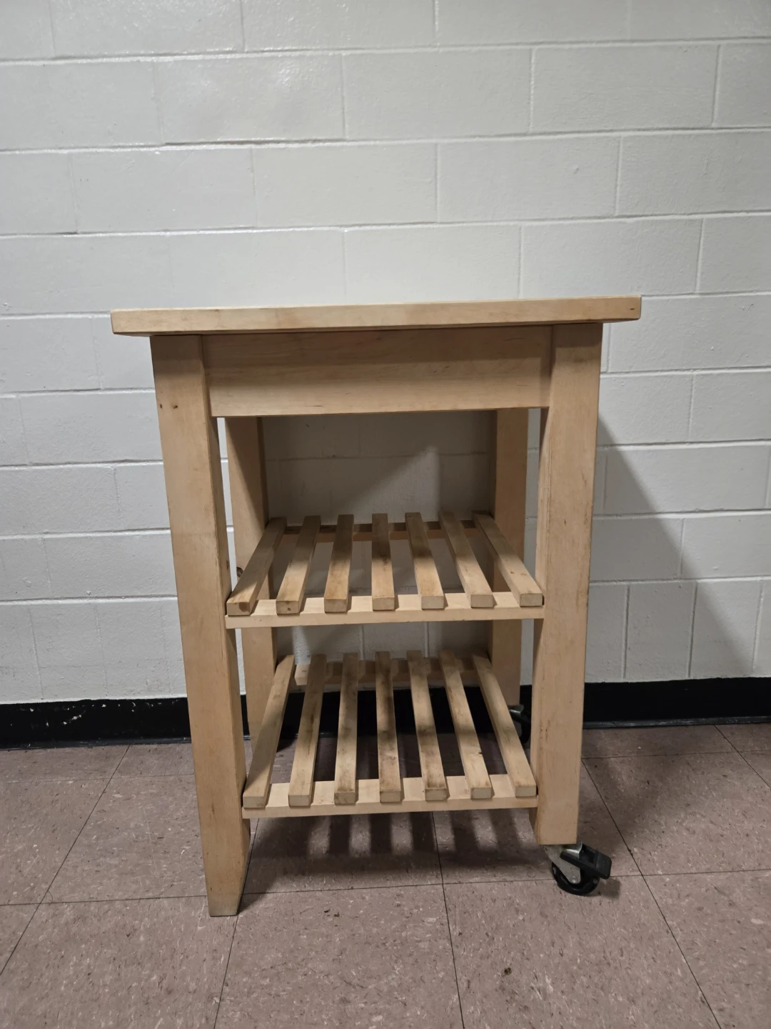 IKEA BEKVÄM Solid Beech Wood Kitchen Cart on Wheels