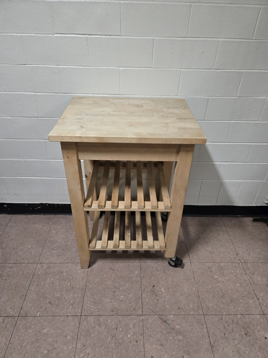 IKEA BEKVÄM Solid Beech Wood Kitchen Cart on Wheels - photo 2