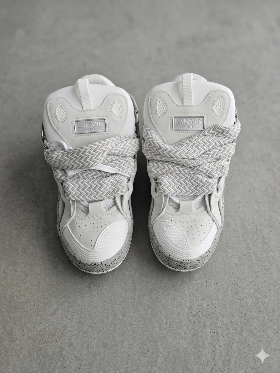 Lanvin Curb Sneakers White/Grey Size 45