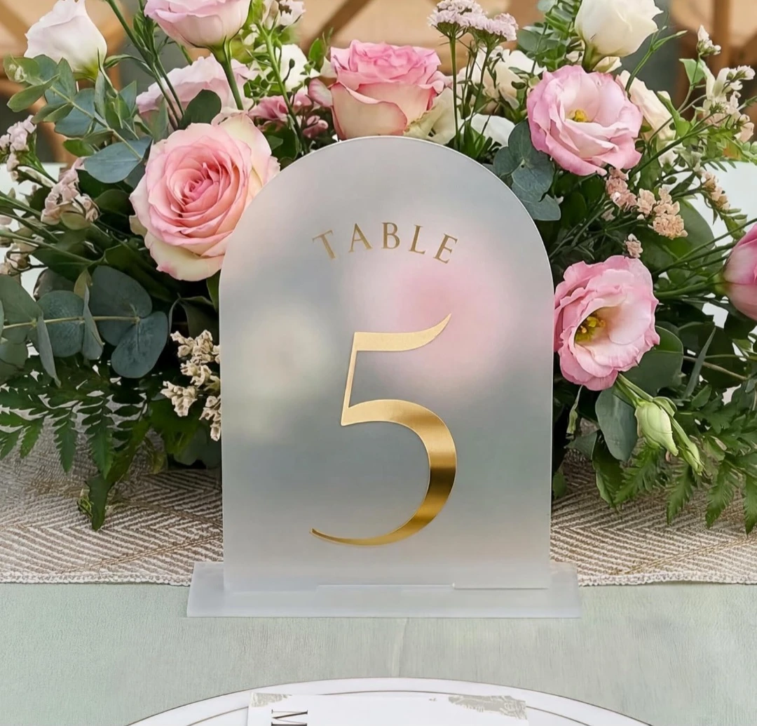 Table Number Signs (Set of 20) - Acrylic Arched ⚽