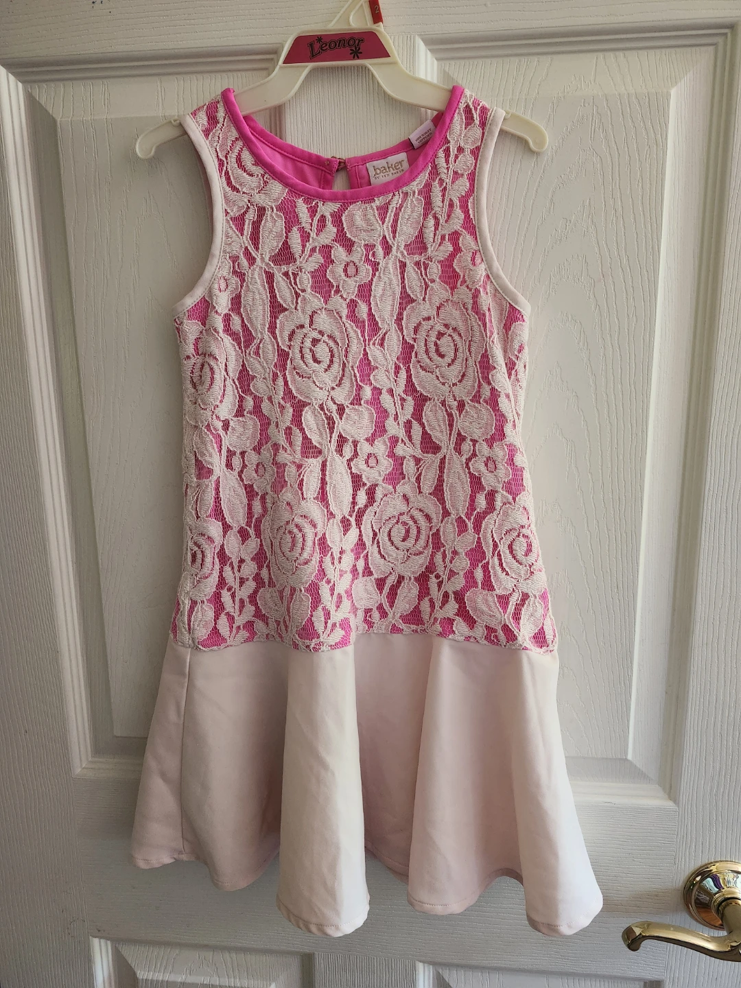 Ted Baker Floral lace overlay drop waist girl dress