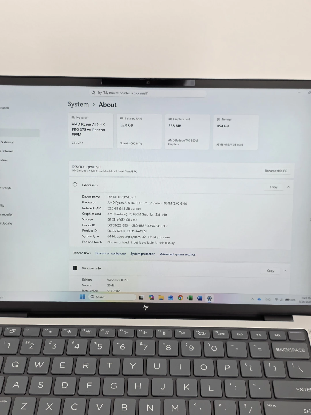 HP EliteBook 14" | Ryzen AI 9 PRO 375 | 32GB RAM | 1TB SSD - photo 3