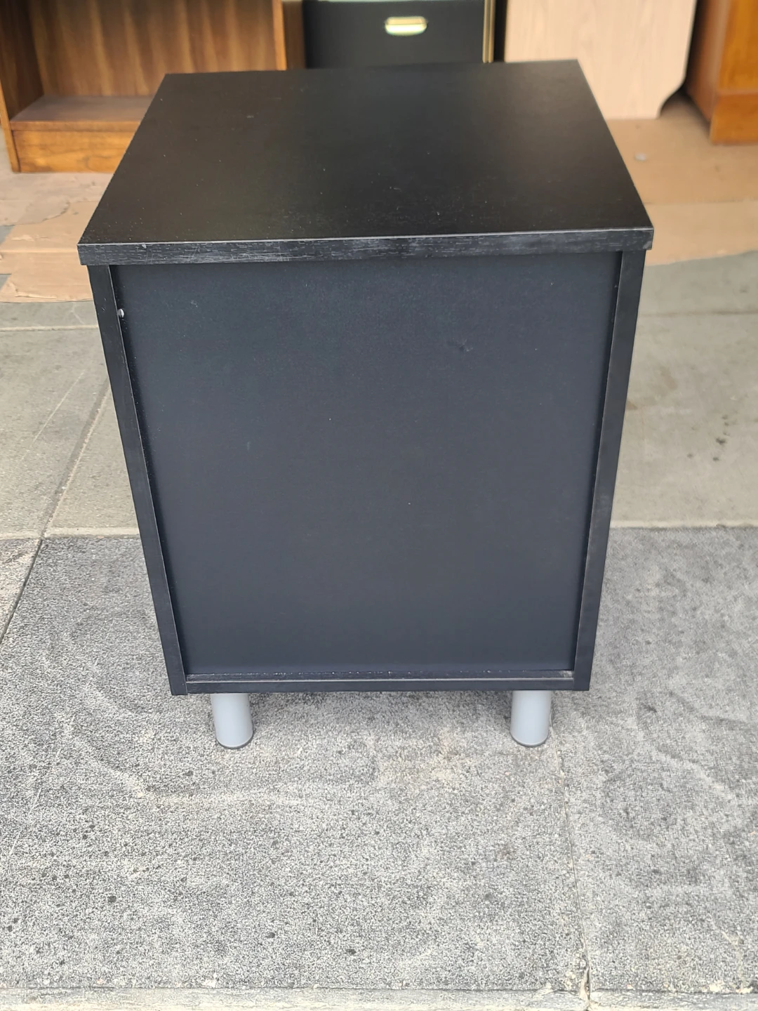 Black 3-Drawer Nightstand - photo 4