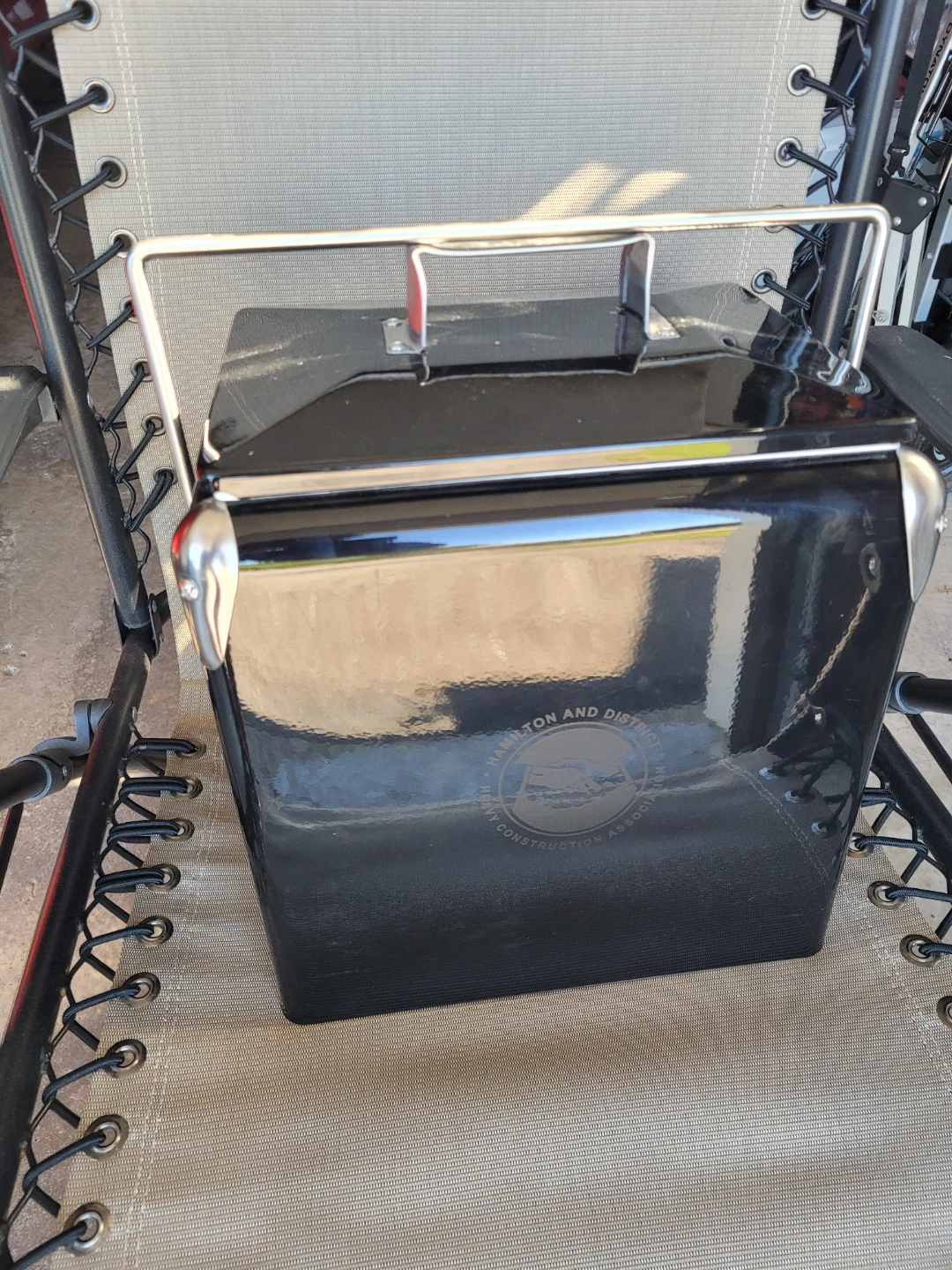 Vintage Black Metal Cooler Box