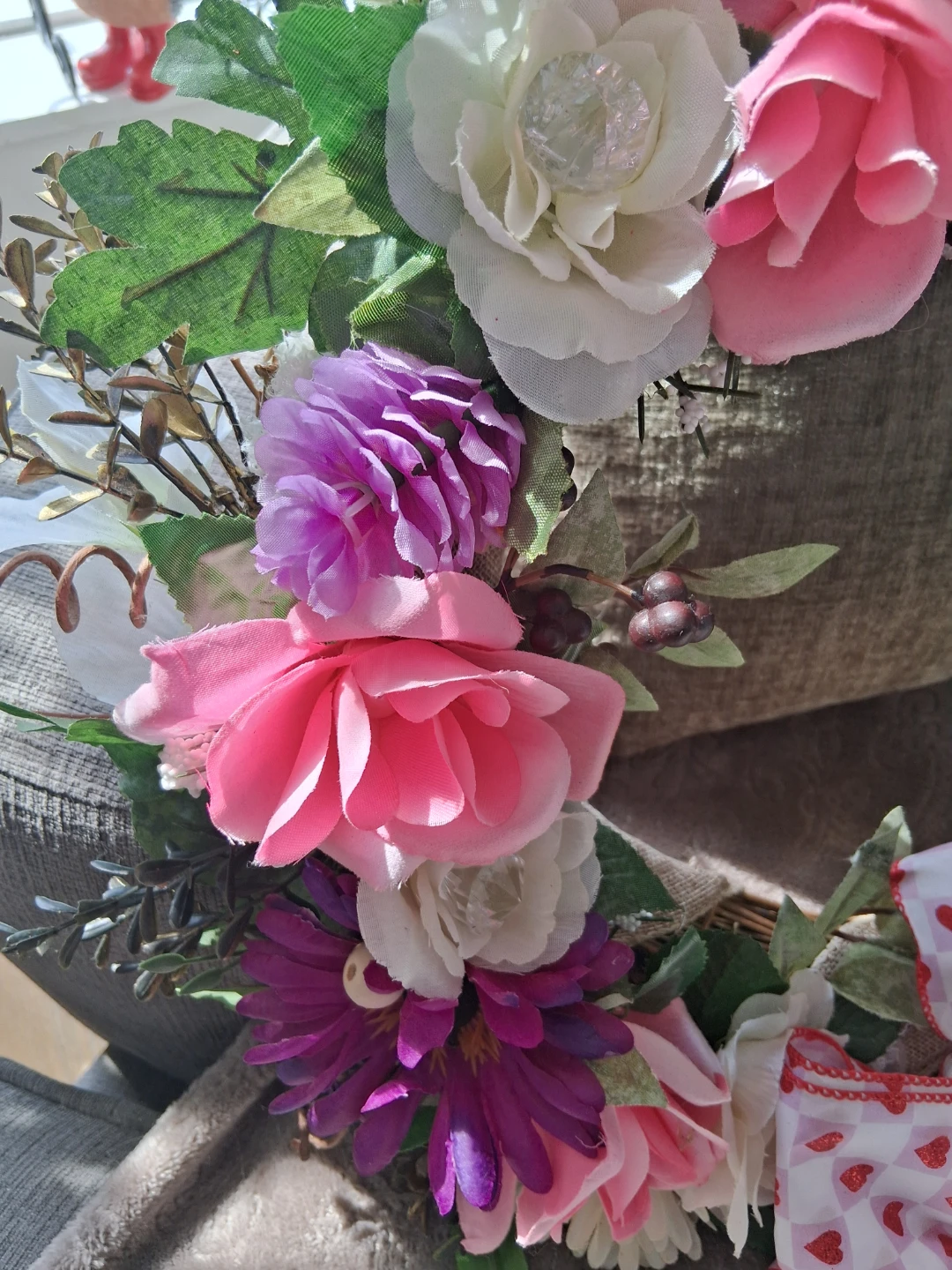 Floral Heart Wreath with Bow - photo 5