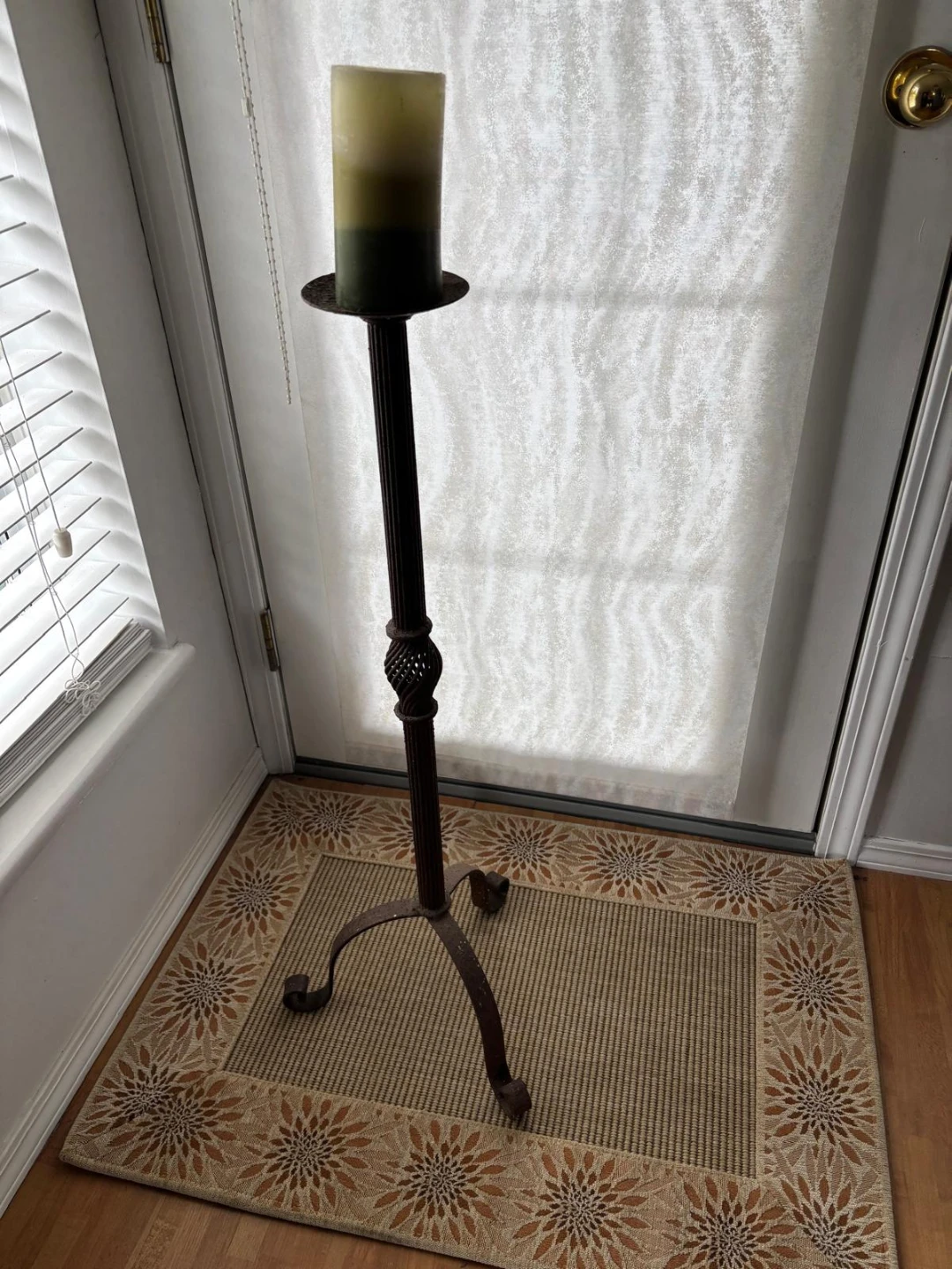 Ornate Metal Candle Holder Stand - photo 4