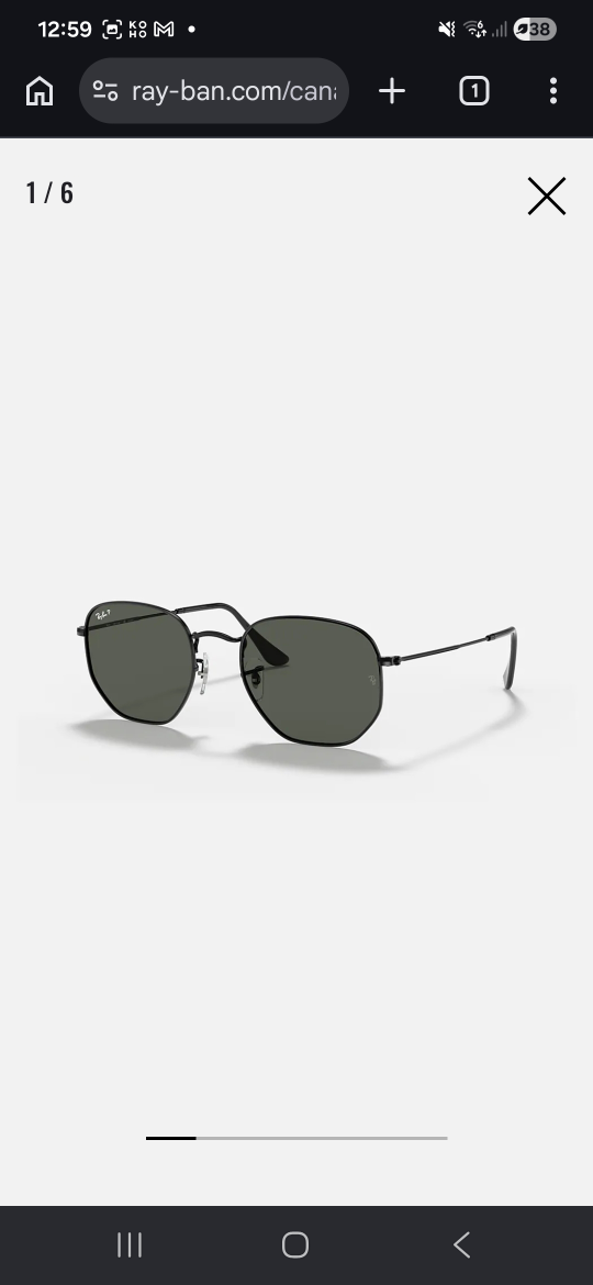 Ray-Ban HEXAGONAL FLAT LENSES"" Sunglasses with Case - photo 3