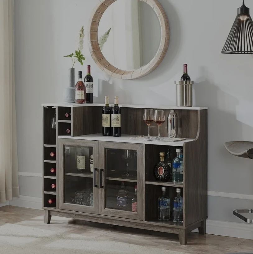Bar Cabinet with Wine Storage and Glass Doors - photo 3