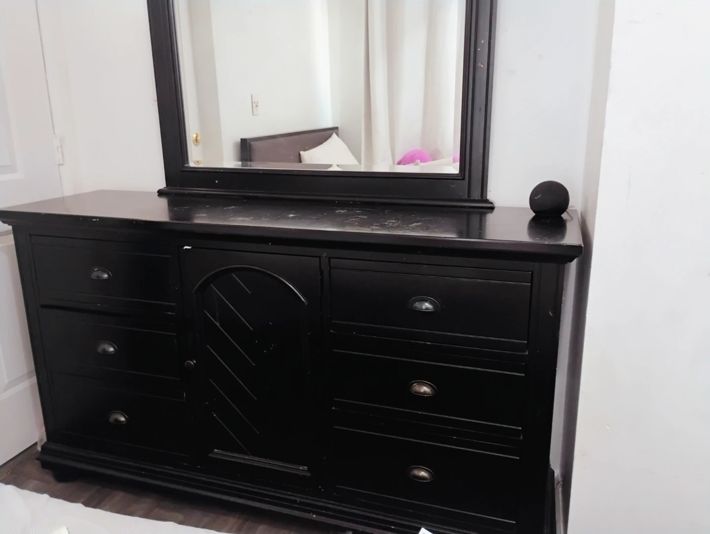 Black Dresser with Mirror