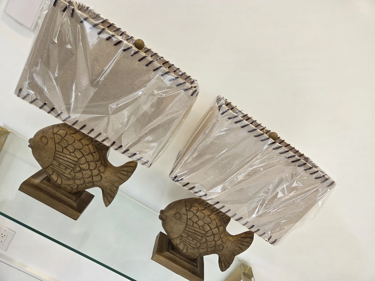 Wooden Fish Table Lamps (Set of 2)